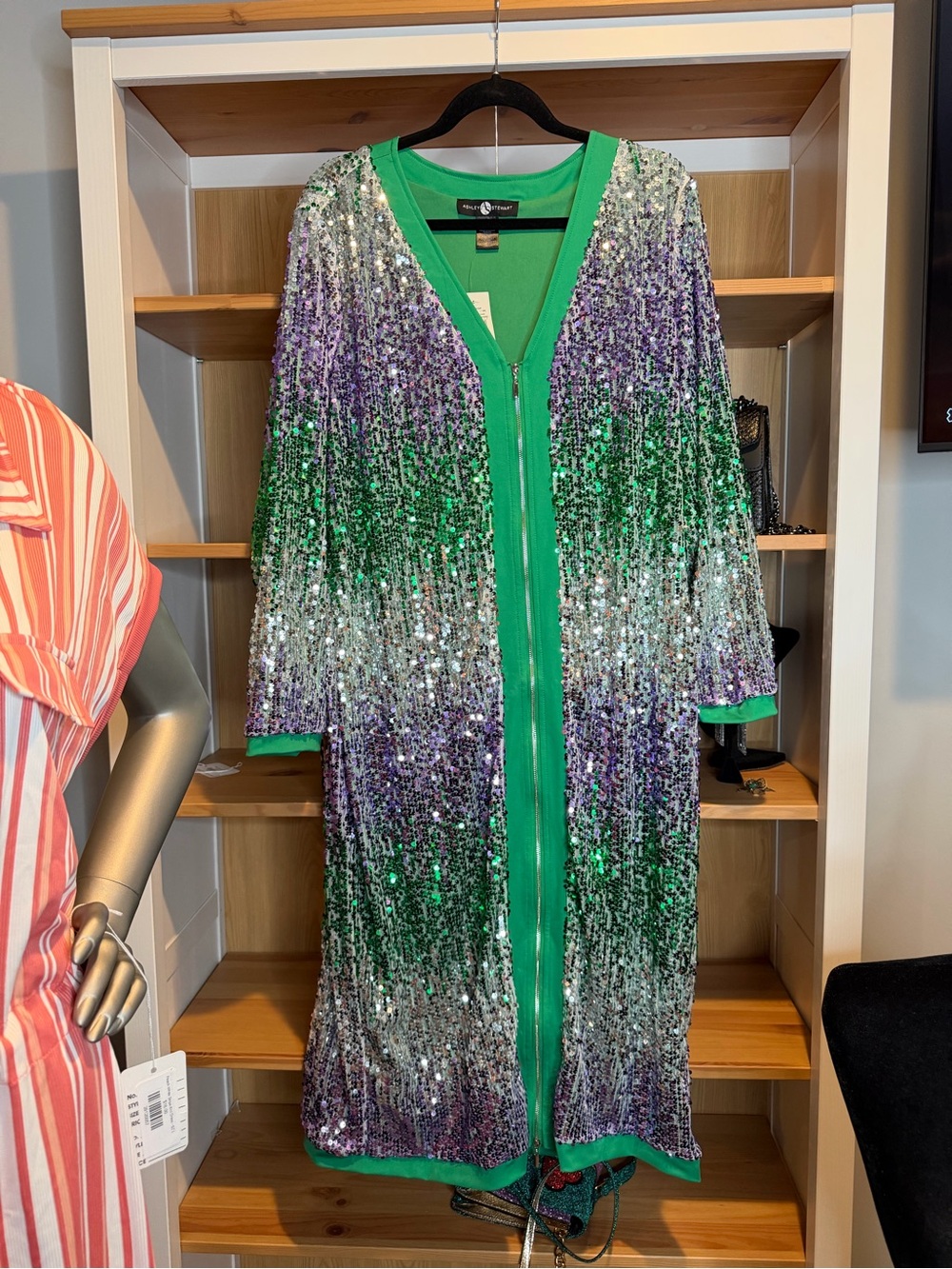 Ashley Stewart Green Sequin Dress